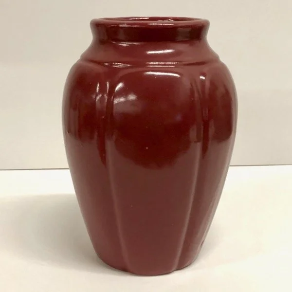 Zanesville Stoneware Gloss Rose Vase #785 — Wells Antique Tile